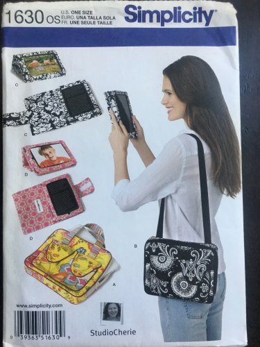 SIMPLICITY 1630 CRAFT SEWING PATTERN- COVERS FOR E BOOK READERS & TABLET CARRY CASE