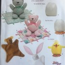 Simplicity 1681 Craft Pattern for 12 1/2" Bear, Blanket Animal and Chick ToyTh