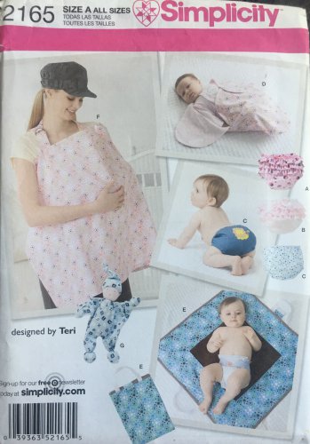 Simplicity 2165 Sewing Pattern for Baby Accessories... Diaper cover in 3 sizes