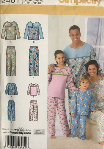 SIMPLICITY 2481 CHILD'S, TEENS' AND ADULTS' PANTS & TOP