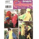 SIMPLICITY 3663 SEWING PATTERN FOR CHILD'S COSTUME- PARROT, MACAW, TOUCAN, FLAMINGO SZ; 3-8 SIMPLICITY 3663 SEWING PATTERN FOR CHILD'S COSTUME- PARROT, MACAW, TOUCAN, FLAMINGO SZ; 3-8