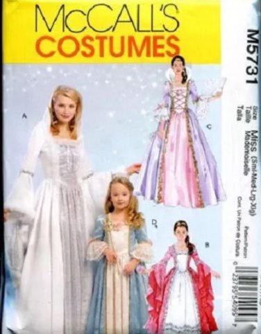 MCCALLS M5731 SEWING PATTERN FOR MISSES SIZE 3-8 COSTUME - PRINCESS