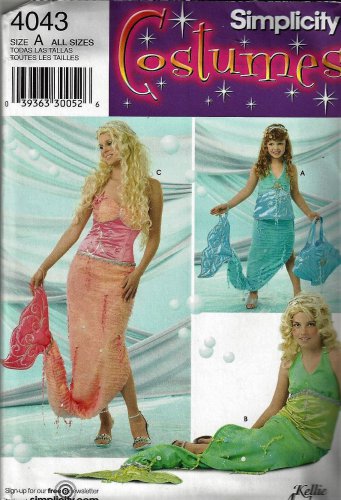Simplicity 4043 Sewing Pattern for Child, Girl & Misses' Costumes- MERMAID