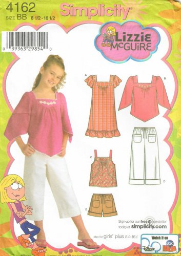 SIMPLICITY 4162 GIRLS'/GIRLS' PLUS DRESSES OR TUNIC, TOP & CROPPED PANTS/SHORTS SZ 8-16
