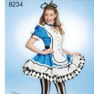 SIMPLICITY 8234 SEWING PATTERN FOR MISSES' COSTUME-Alice in Wonderland,  SIZE 6 - 14