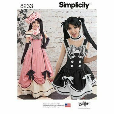 SIMPLICITY 8233 SEWING PATTERN FOR  COSPLAY Anime Costume,  SIZE 6 - 14