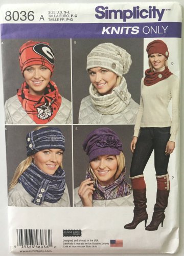 Simplicity 8036 Sewing Pattern for Misses' Hats in 3 Sizes
