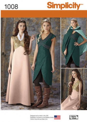 Simplicity 1008 Sewing Pattern for Costume for Cosplay/Midieval Outfit SZ 14 -22