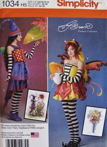 Simplicity 1034 Sewing pattern for Misses' Whimsical costumes SZ 6-14