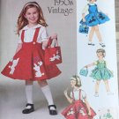 SIMPLICITY 1075 Sewing pattern for Child's Jumper, Skirt and Bag  SZ 3, 4, 5, 6, 7, 8