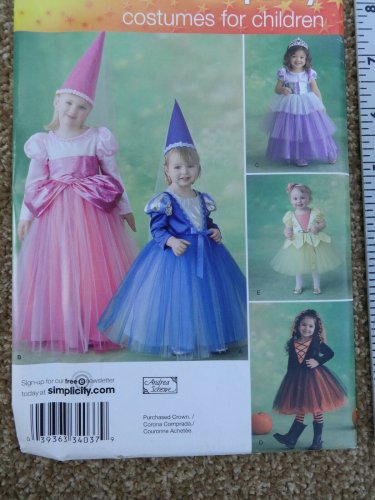 Simplicity 0414 /2569 Sewing Pattern forToddler Costume for Princess's size 4,5,6,7.8