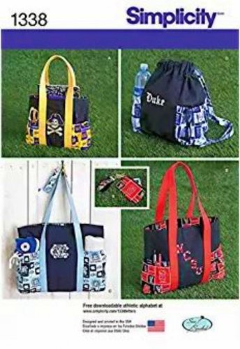 Simplicity 1338 Craft Sewing Pattern for Totes in 3 sizes, Backpack, Change Purse &