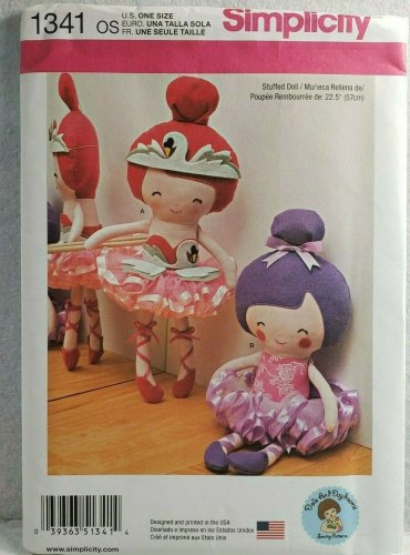 SIMPLICITY 1341 Craft Sewing Pattern for 22" stuffed doll
