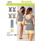 SIMPLICITY 1373 Sewing Pattern for Slim Pants Shorts and Tops  with Back Details Size 6 - 14
