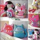 SIMPLICITY 1342 Craft Sewing Pattern for Stuffed 17" Dolls & 9" stuffed Owl & Cat