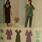 SIMPLICITY 1260 SEWING PATTERN FOR MISSES' NIGHTGOWN IN 3 LENGTHS & SLIPPERS  S: S,M,L