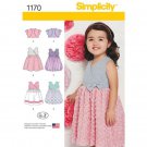 SIMPLICITY 1170 SEWING PATTERN FOR TODDLERS' DRESS WITH KNIT BODICE AND VARIATIONS & BOLERO S: 1/2-4