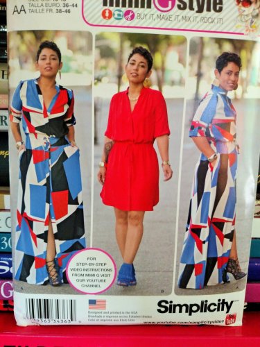 SIMPLICITY S0882 MISSES' / WOMEN'S SHIRT DRESS IN TWO LENGTHS SZ 10 - 18
