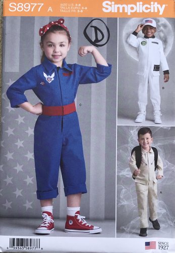 Simplicity S8977 Toddler Costume for Vintage Pilot, Astronaut  size 3-8