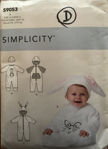 Simplicity S9053 Sewing Pattern for Babies&acirc;�� Jumpsuits  & Hats Sizes:  XXS - L