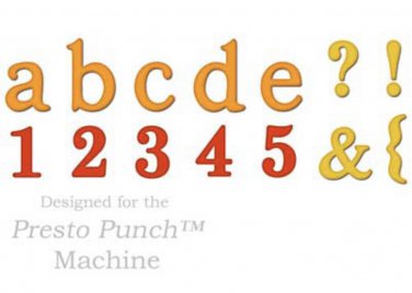 Spellbinders PRESTO PUNCH NOBLE ROMAN lower case Template PT-F03