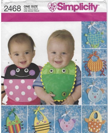 SIMPLICITY 2468 CRAFT SEWING PATTERN FOR BABY BIBS