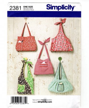 Simplicity 2381 SEWING PATTERN FOR FASHION ACCESSORIES -  Fashion Hand Bags