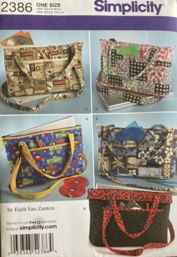 Simplicity 2386 CRAFT SEWING PATTERN FOR FASHION ACCESSORIES - Laptop Computer Bags