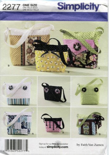 SIMPLICITY 2277 SEWING PATTERN FOR FASHION ACCESSORIES - HAND BAGS