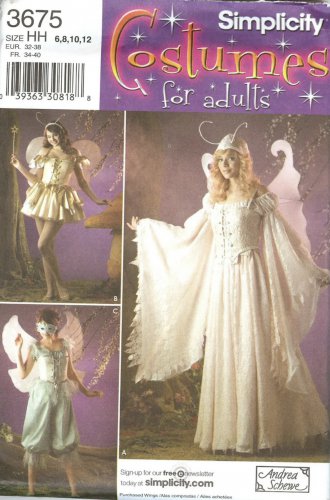 SIMPLICITY 3675 SEWING PATTERN FOR MISSES COSTUME- 3 DIFFERENT FAIRIES