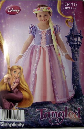 Simplicity 0415 Toddler Costume for Disney's TANGLED Princess's size 3-8