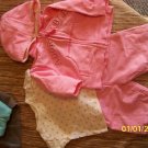 0-3 months 3pc pink sweat outfit