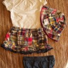 Girls 0-3months plaid 4 pc outfit