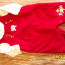 Girls 0-3month Pooh red overall