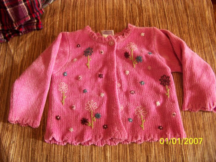Girls 12-18months Pink sweater with flowers