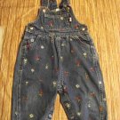 12 month denim overalls w/red flowers