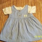 24 month 2 pc jumper dress lt blue w /flowers &shirt