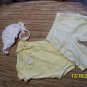 nb 3pc white hat/yellow shirt/white pants w/yellow flowers