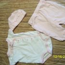 nb 3pc white and pink checkered hat & pants w/ shirt
