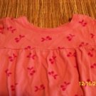12 month pink shirt w/ dark pink leaves