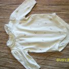 6-9m onsie shirt- long sleeve off white w/flowers