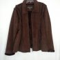 WOMENS WEATHERPROOF BROWN FAUX SUEDE SHERPA COAT JACKET WITH ZIPPER CLOSURE  SIZE L/XL