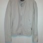 ORIGINAL GARMENT LIGHT GRAY FAUX LEATHER BIKER JACKET ZIPPER CLOSURE SIZE M