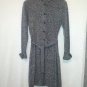 WOMENS GRAY MELANGE SET DRESS+HOODED BELTED KNEE LONG JACKET CARDIGAN SIZE M/L