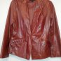 EXPRESS REAL LEATHER RED/BROWN/RUST BLAZER SIZE 7/8