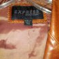 EXPRESS REAL LEATHER RED/BROWN/RUST BLAZER SIZE 7/8