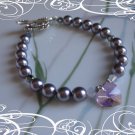 Heart Crystal and Pearl Bracelet