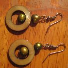 Handmade Freshwater pearl shell earrings-sterling silver-FREE SHIPPING