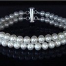 7mm double line  white fresh pearl bracelet  $28