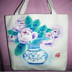 handpainted Canvas handbag